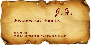 Jovanovics Henrik névjegykártya