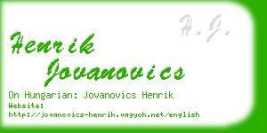 henrik jovanovics business card